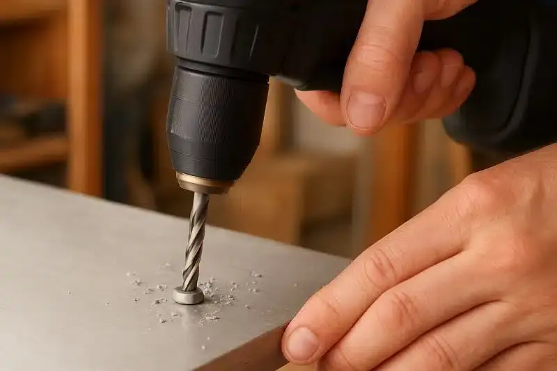 Desgastando o metal do rebite