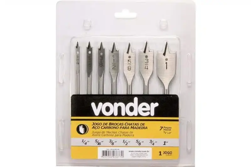 Jogo de Brocas para madeira 7 peças – Vonder