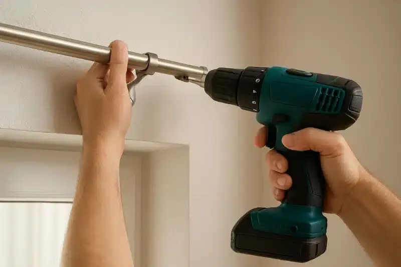 Colocar cortina com parafusadeira