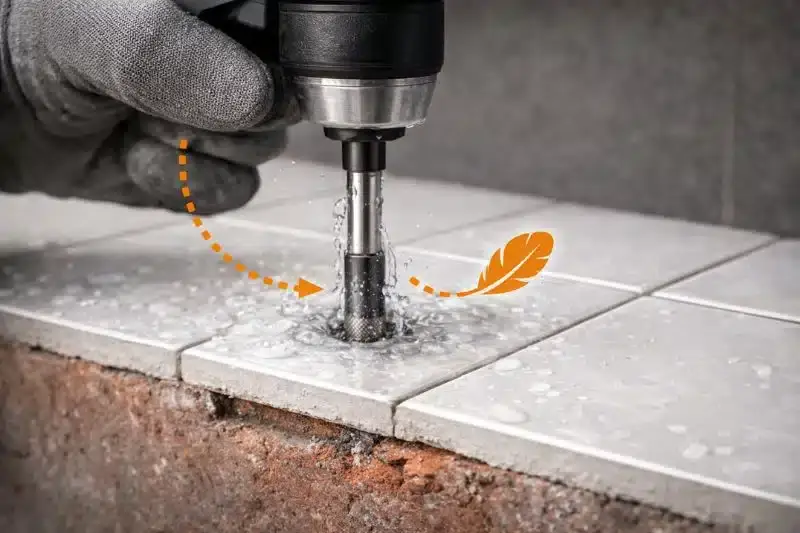 Consertando azulejos trincados